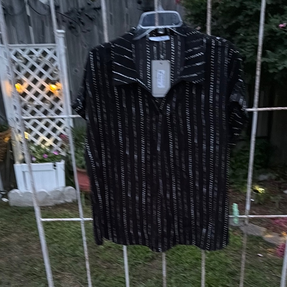 Messic Black Top with White Patterns